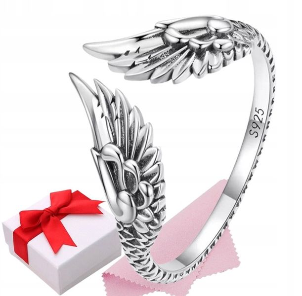 Pierścionek srebrny SKRZYDŁA regulowany +pudełko zdjęcie 1
