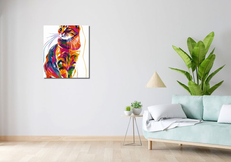 Obraz 60x70cm Nasycony Kot zdjęcie 2