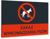 Tabliczka znak informacyjny 40x30 Antracyt NIE WPROWADZAĆ PSÓW Nierdzewna