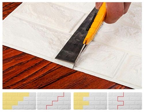 PANELE ŚCIENNE DO KUCHNI CEGŁA SAMOPRZYLEPNA ZESTAW 10 SZTUK ŁATWY MONTAŻ na Arena.pl