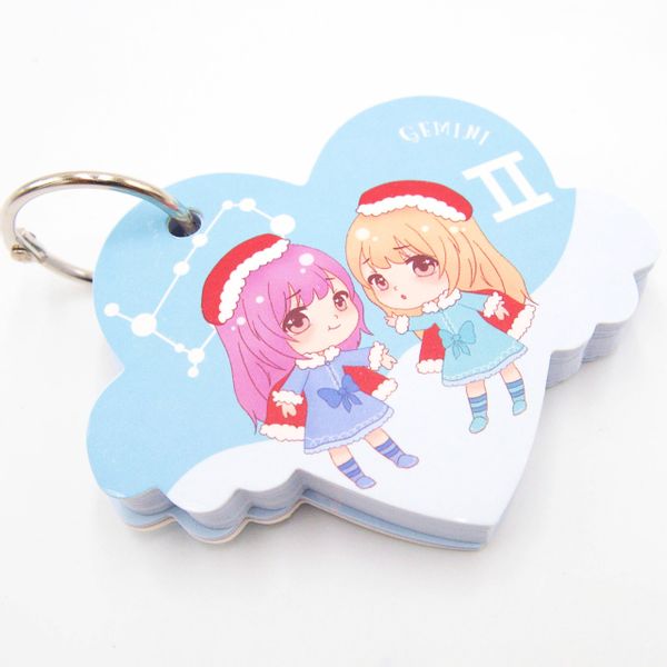 Mini notes notesik na breloku znak zodiaku BLIŹNIĘTA zdjęcie 1