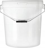 Wiadro na żywność 30L Białe z rączką i pokrywą