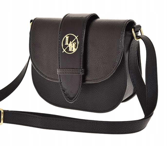 Laura Biaggi - modna mała torebka listonoszka czarny groszek klapka P328 zdjęcie 1