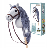 Hobby Horse A4 Koń na kiju Hoppihorse z lejcami szary akcesoria w zestawie