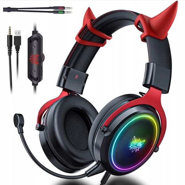 ONIKUMA X10 DEVIL SŁUCHAWKI GAMINGOWE Z MIKROFONEM PRZEWODOWE NAUSZNE DO PC zdjęcie 1