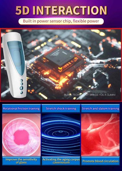 Masturbator-Vibrating, Rotating and Flashing Masturbation USB 10+10 Function / Talk Mode zdjęcie 12