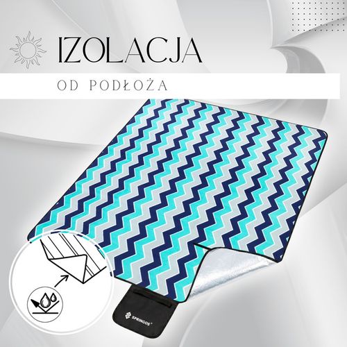 Koc piknikowy plażowy 220x180cm springos na Arena.pl