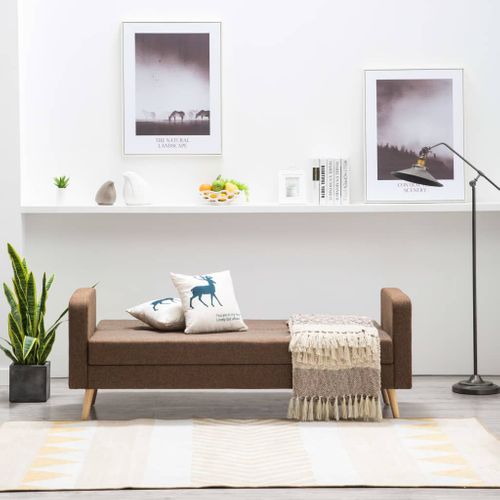 Rozkładana Sofa Materiałowa, Brązowa na Arena.pl