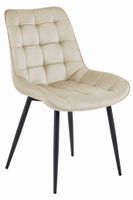 Krzesło beżowe welurowe BERA nogi czarne do kuchni jadani salonu