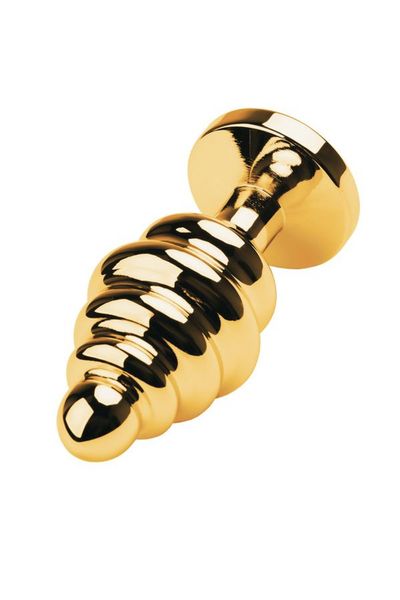 Golden anal plug with black gem zdjęcie 3