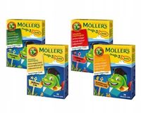 MOLLER'S RYBKI 4 smaki ZESTAW żelki EPA DHA Omega mózg wzrok 4x