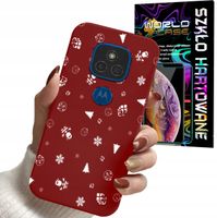 ETUI DO MOTOROLA G9 Play G9 E7 PLUS - ŚWIĄTECZNE WZORY CHOINKA + SZKŁO