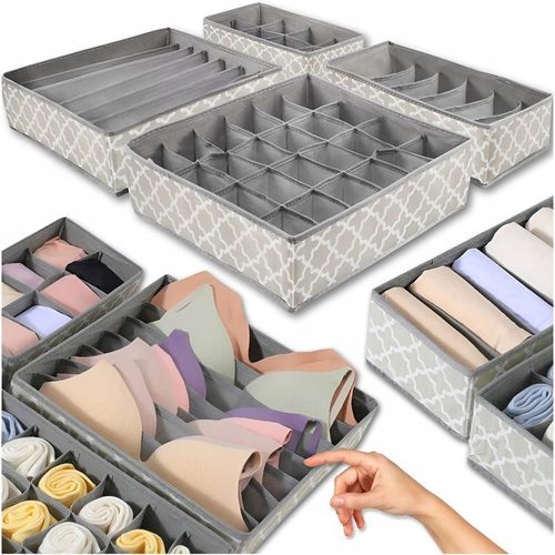 4x ORGANIZER NA BIELIZNĘ SKARPETKI UBRANIA DO SZUFLADY SZAFY ZESTAW na Arena.pl