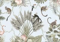 FOTOTAPETA kwiaty dżungla małpa pelikan 300x210