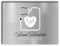 nadruk UV dibond TABLICZKA 40x30 lekarska LOGO IMIĘ NAZWISKO POŁOŻNA