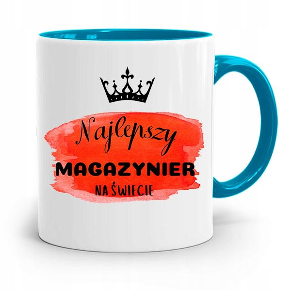 Kubek Błękitny Dla Magazyniera Najlepszy Na Z Nadrukiem Ze Zdjęciem zdjęcie 1