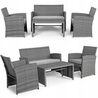 Zestaw MEBLI OGRODOWYCH TOMA meble na TARAS technorattan SOFA+FOTELE+STOLIK