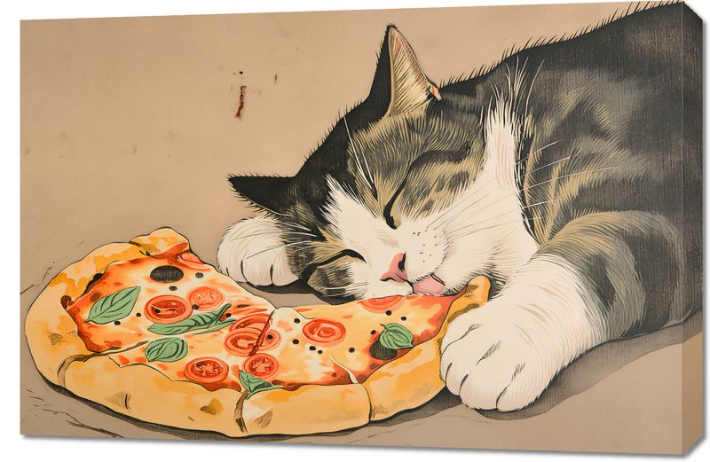 Obraz 90x60cm Pizza Dla Kota zdjęcie 1