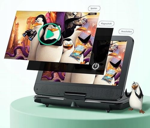 YOTON Przenośny Odtwarzacz DVD 12,5" HD, Obrotowy Ekran,USB/SD, AV na Arena.pl