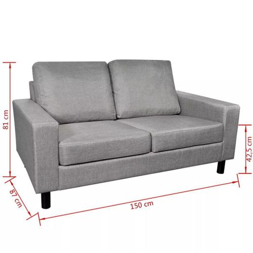 Sofa 2-Osobowa, Materiałowa, Jasnoszara na Arena.pl