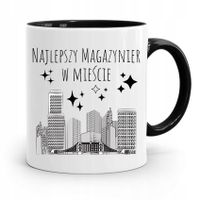 Kubek Czarny Dla Magazyniera Najlepszy W Mieście Z Nadrukiem Ze Zdjęciem