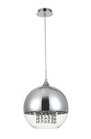 Wisząca LAMPA glamour FERMI P140-PL-170-1-N Maytoni szklana OPRAWA okrągły ZWIS kula kryształki chrom przezroczyste