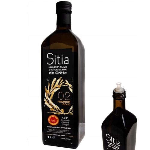 Oliwa z Oliwek Extra Virgin 1L Premium Sitia 0,2% Data Ważności 05/2027 na Arena.pl