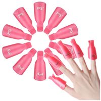 Klipsy do paznokci usuwania hybryd, żelu, akrylu 10 sztuk różowe