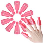 Klipsy do paznokci usuwania hybryd, żelu, akrylu 10 sztuk różowe