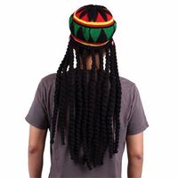 Nowa Unisex dzianinowa czapka warkoczowa Jamajski Bob Rasta czapka