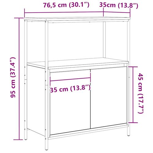 Szafka łazienkowa z półkami, czarny dąb, 76,5x35x95 cm na Arena.pl