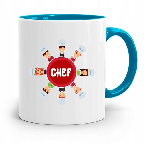 Kubek Błękitny Dla Kucharza Chef Najlepszy Prezent Z Nadrukiem Ze Zdjęciem na Arena.pl