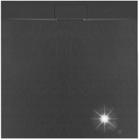 BRODZIK KOMPOZYTOWY 90x90 cm CZARNY KWADRATOWY REA BAZALT BLACK NISKI 2,5cm