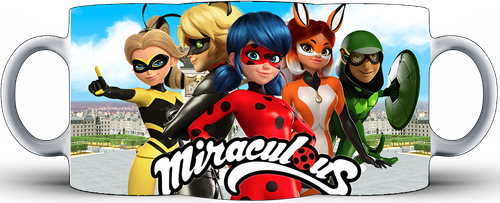 Kubek ceramiczny Biedronka i Czarny Kot - Miraculous na Arena.pl