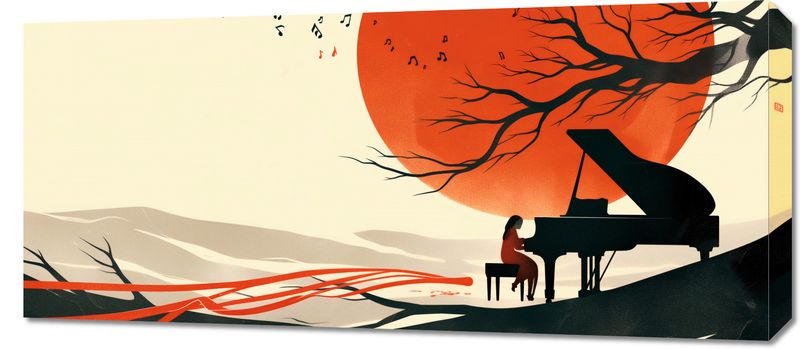 Obraz 90x40cm Pianistka zdjęcie 1