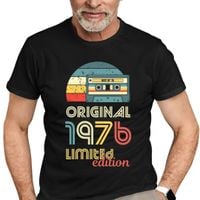 Original - best of' 1976 (50lat) - męska koszulka na prezent L Czarny