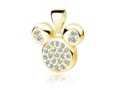 Pozłacany srebrny delikatny wisior wisiorek myszka mysz mouse cyrkonia białe cyrkonie srebro 925 Z1653CG_W