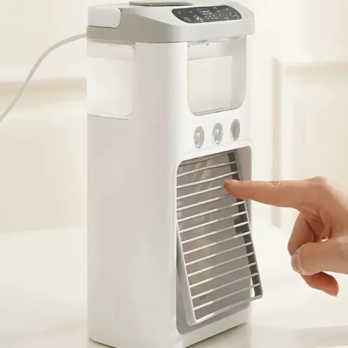 Wentylator z nawilżaczem wody na biurko usb rgb led 3 stopnie prędkości na Arena.pl