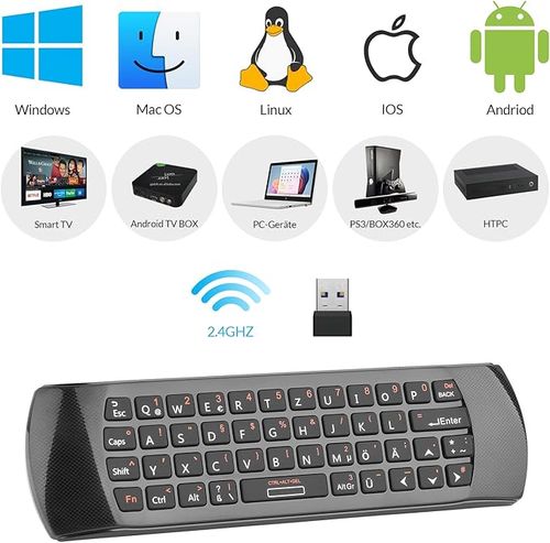 Pilot zdalnego sterowania Rii do HTPC/TV Box bezprzewodowy 2.4G QWERTZ na Arena.pl