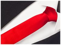 ŻAKARDOWY Krawat 7cm Męski do Garnituru Jednokolorowy Gładki Czerwony rr09