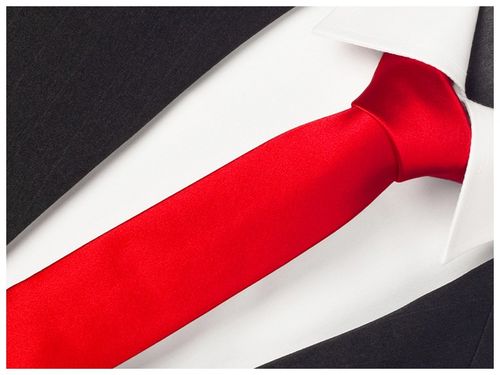 ŻAKARDOWY Krawat 7cm Męski do Garnituru Jednokolorowy Gładki Czerwony rr09 na Arena.pl