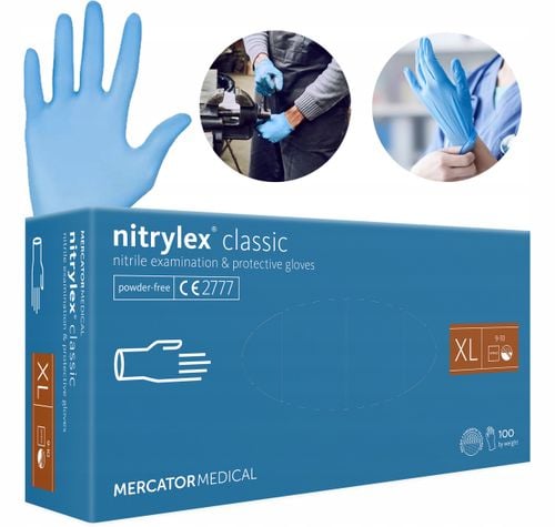 rękawice nitrylowe 100 sztuk / niebieskie / rozmiar: 10 - xl / nitrylex na Arena.pl