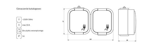 b2 gniazdo podwójne n/t z/u ip54 białe klapka biała - e+9001083 na Arena.pl