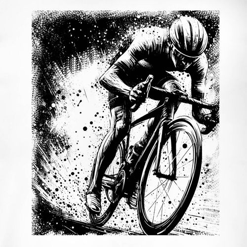 Koszulka z kolarzem kolarz kolarska dla rowerzysty z kolarką rowerem męska biała REGULAR XL na Arena.pl