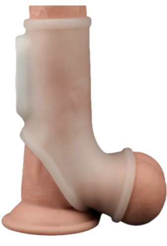 Wibrująca biała nakładka na penisa na Arena.pl