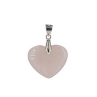 Zawieszka - Kwarc Różowy serce w srebrze 2