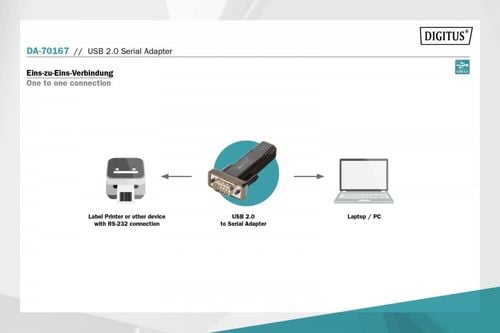 Konwerter(Adapter) DIGITUS DA-70167 USB 2.0 do RS232 (DB9) z kablem Typ USB na Arena.pl