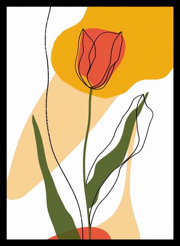 Plakat 25x35cm Przerysowany Tulipan na Arena.pl