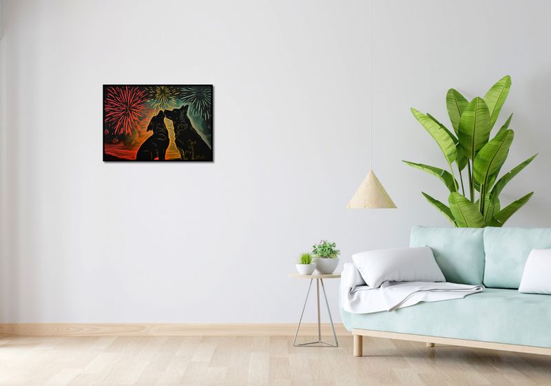 Plakat 66,5x46,5cm Psi Uścisk zdjęcie 4