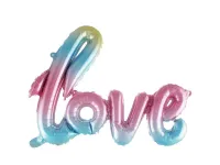 Zestaw balonów foliowych, napis "Love", kolorowy, 100 cm x 70 cm